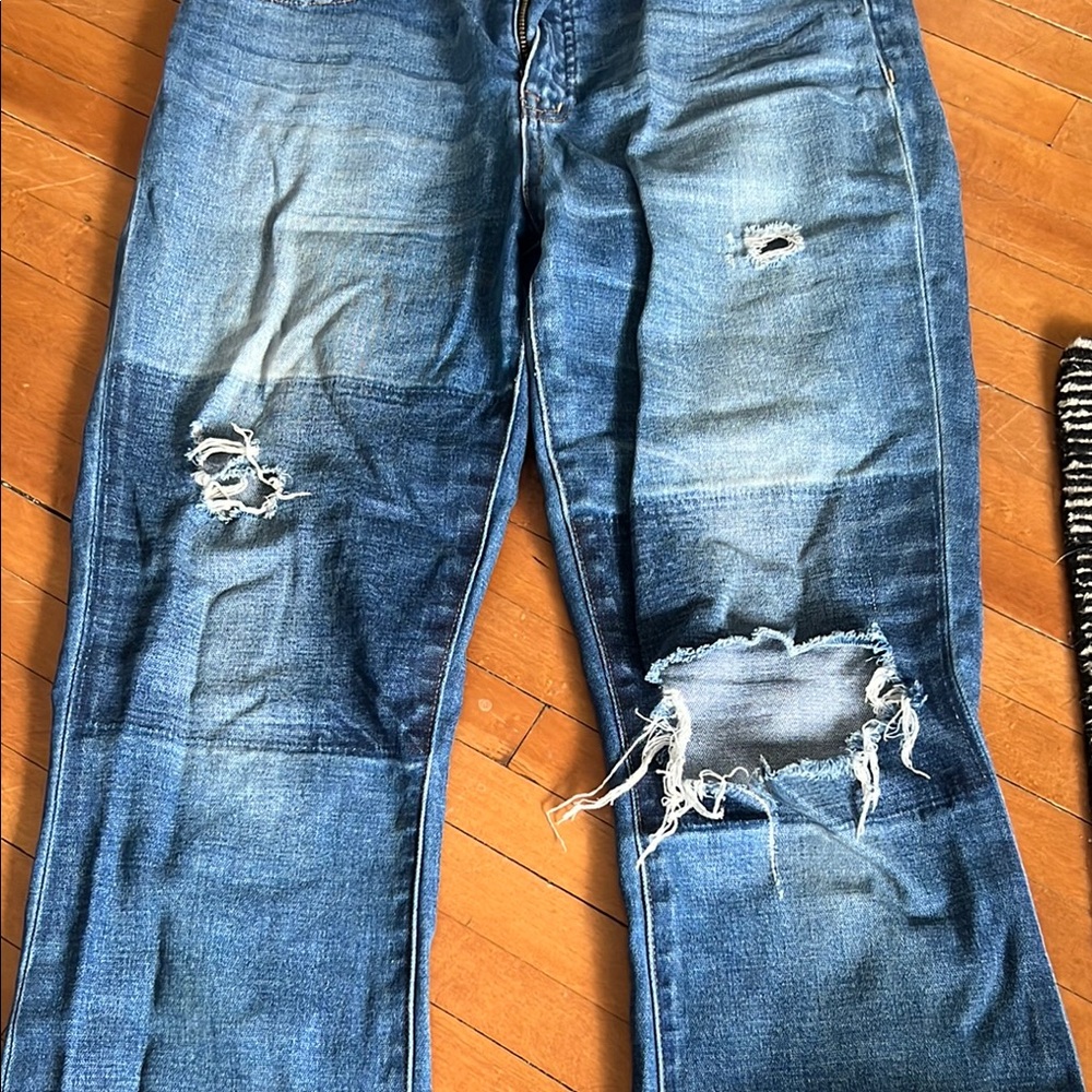 Madewell Distressed Patchwork Jeans - image 2